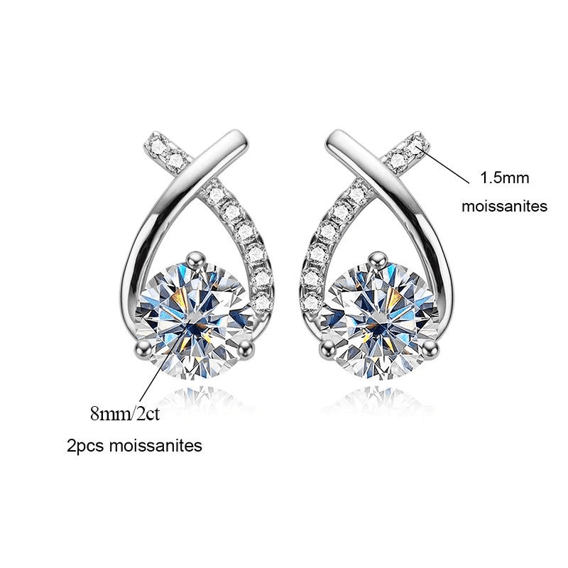 Brincos Moissanite 4 quilates