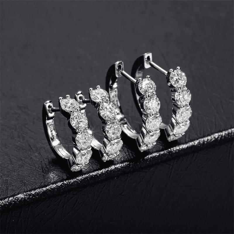 Brinco Argola com Moissanite 4mm