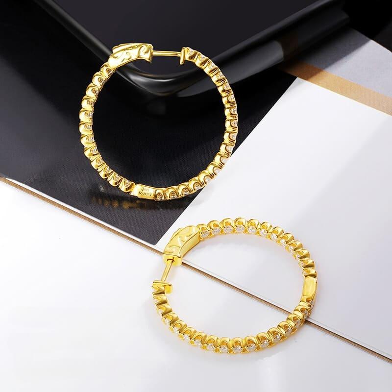 Brinco Feminino de Argola Moissanite Clas Luxury