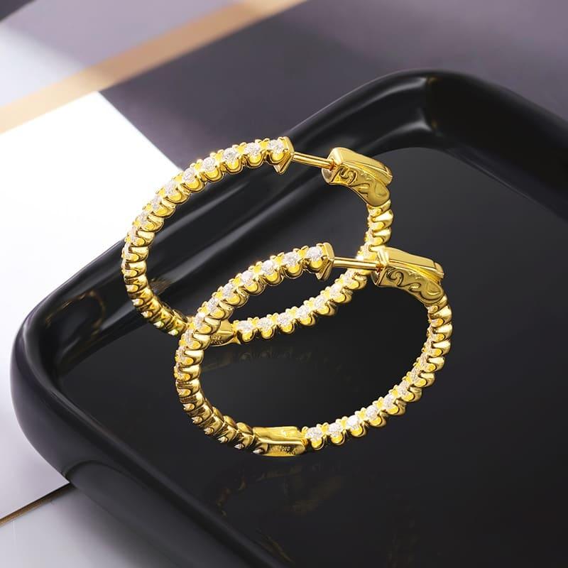 Brinco Feminino de Argola Moissanite Clas Luxury