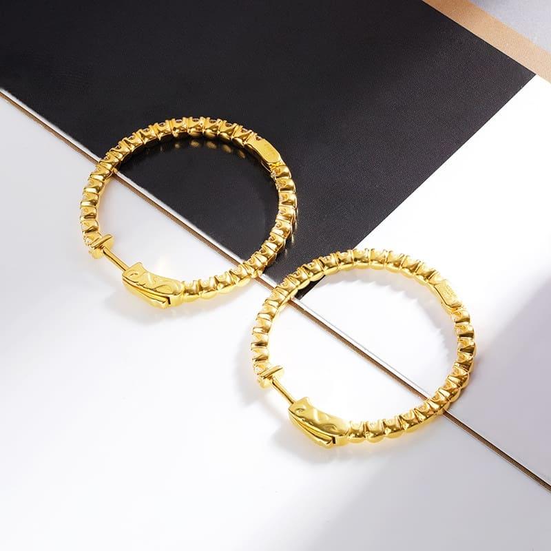 Brinco Feminino de Argola Moissanite Clas Luxury