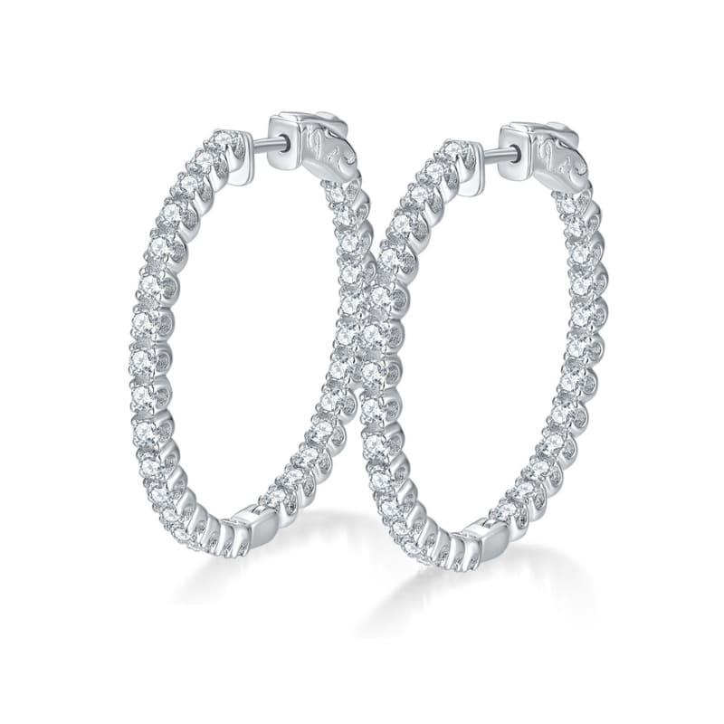 Brinco Feminino de Argola Moissanite Clas Luxury