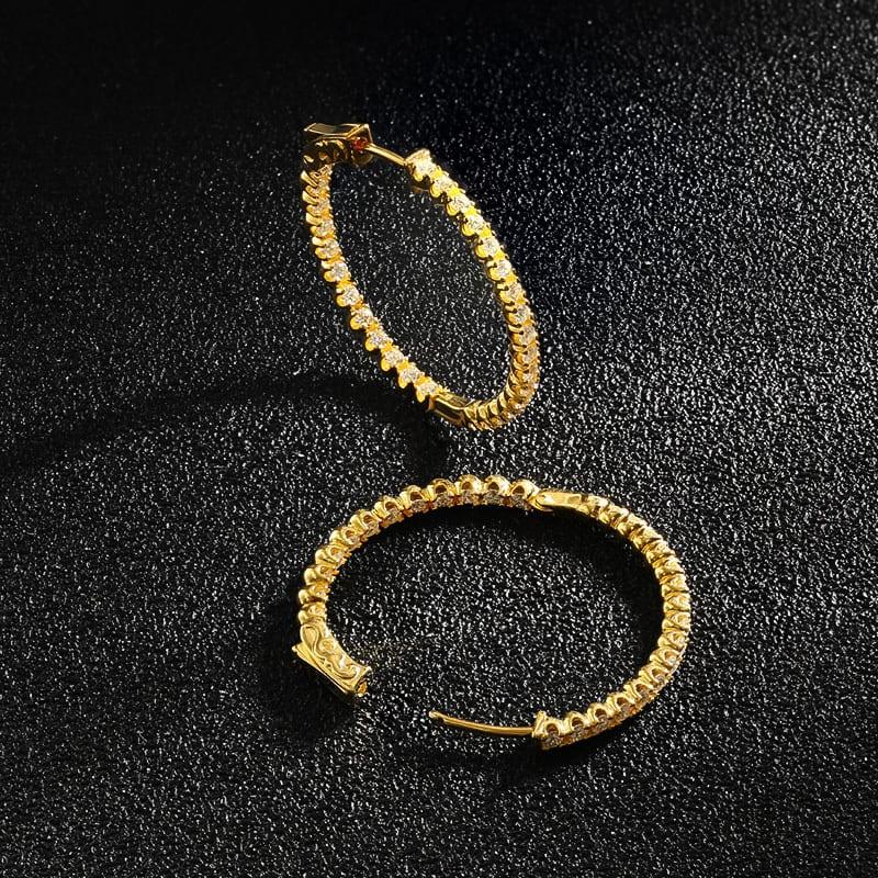 Brinco Feminino de Argola Moissanite Clas Luxury