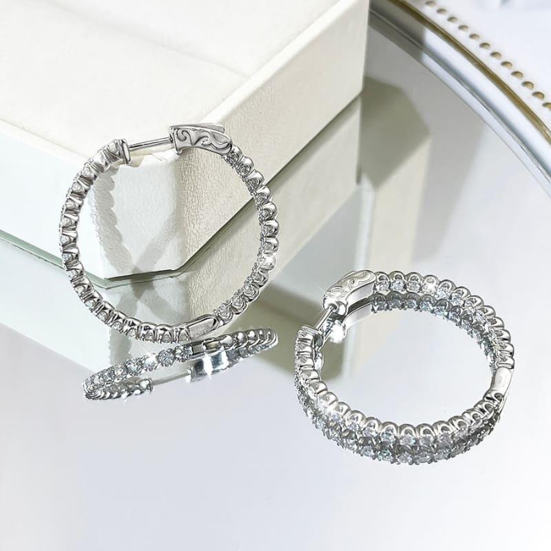 Brinco Feminino de Argola Moissanite Clas Luxury