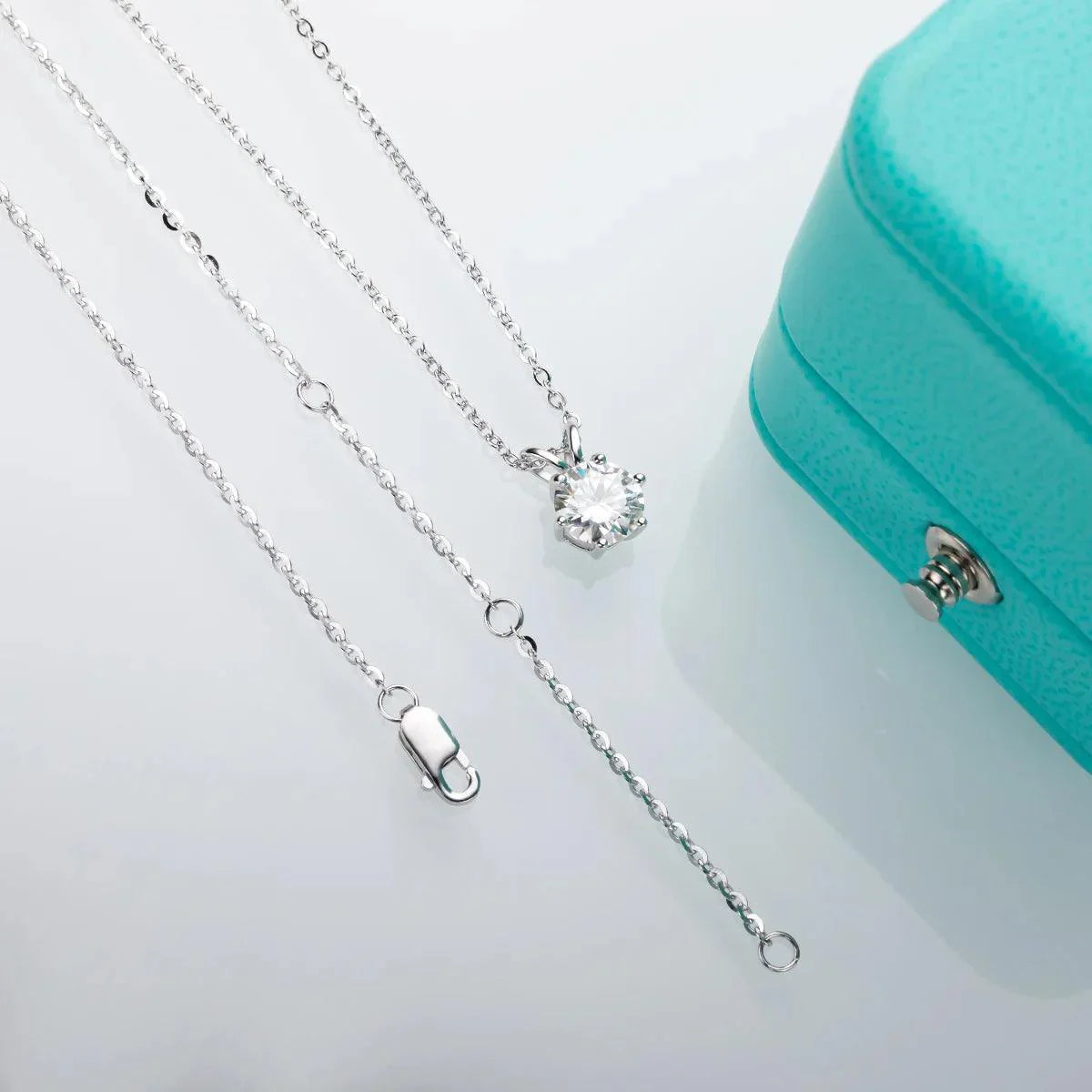 Colar Ponto de Luz com Moissanite - Prata 925 com Pedras Brilhantes